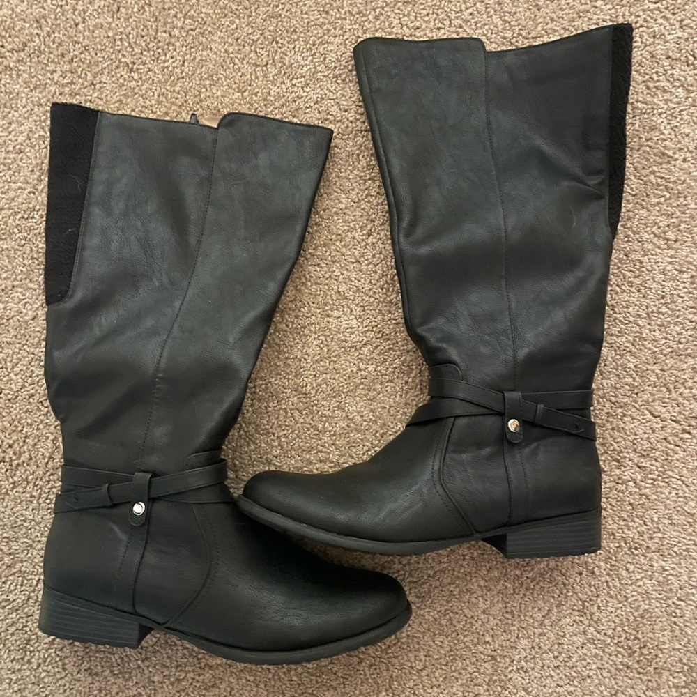 Life strides wide calf black boots size 11